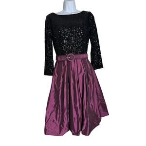 NWT Frascara Black and Purple Dress Flaw Sz. 6